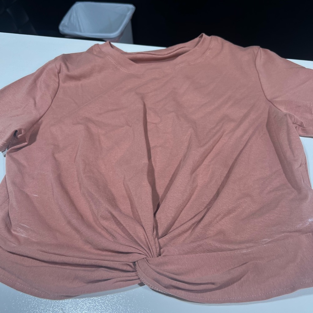Brown twist cropped top